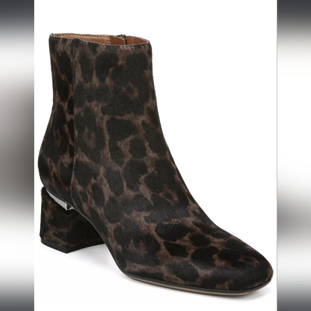 Franco Sarto Marquee 2 Animal Print and Calf hair booties Sz-9.5